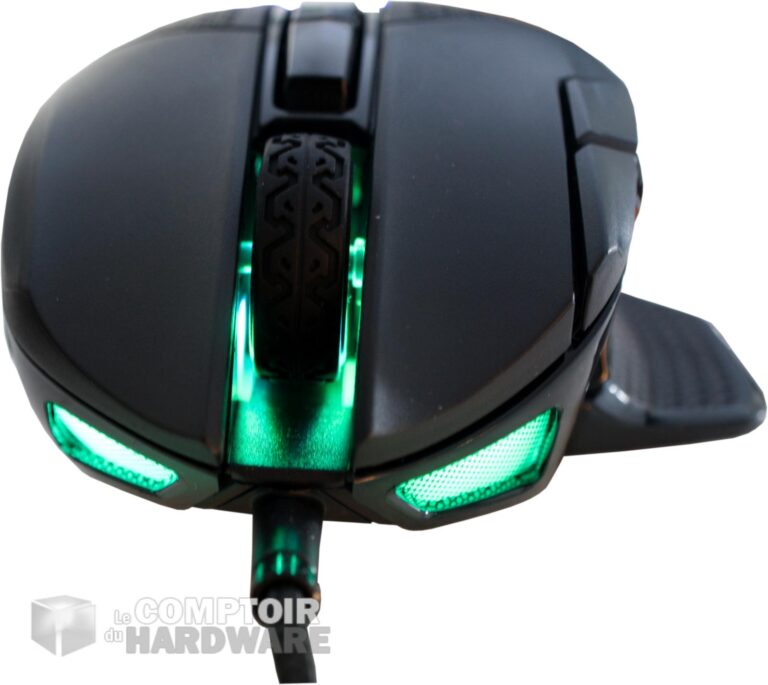 Corsair NIGHTSWORD RGB : de devant, toute éclairée