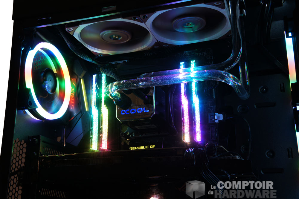 L'ensemble en action dans un joli boîtier licorne