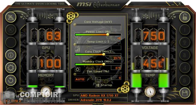 msi rx 5700 xt evoke afterburner