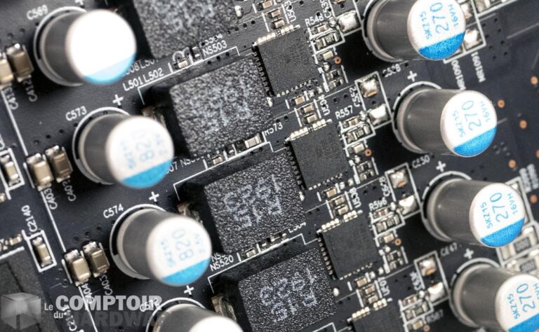 msi rx 5700 xt evoke - vue de près des vrms