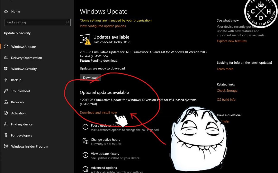 windows 10 maj kb4512941 bug cdh t