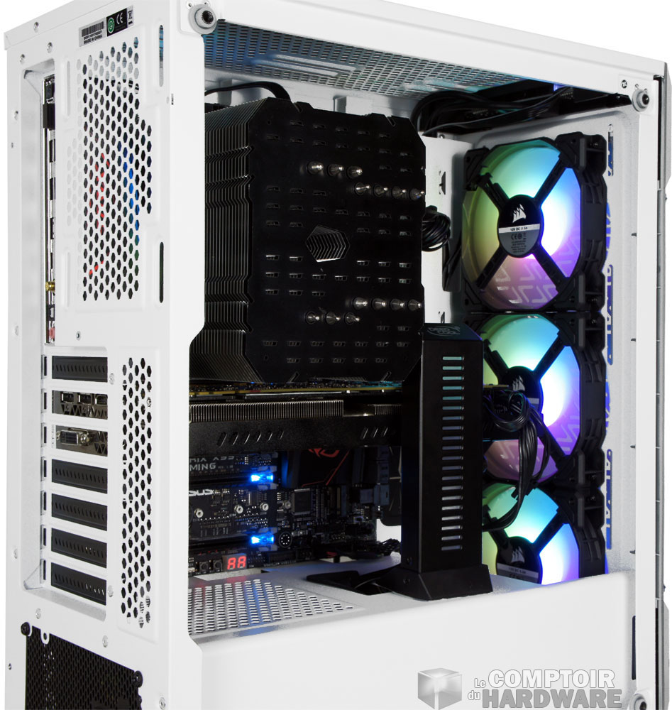 La config en place, notre GPU est proche des ventilos. 