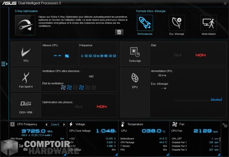 asus prime x570 pro - accueil AI Suite III