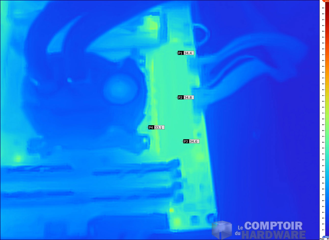 Faible charge, ventilateur en marche