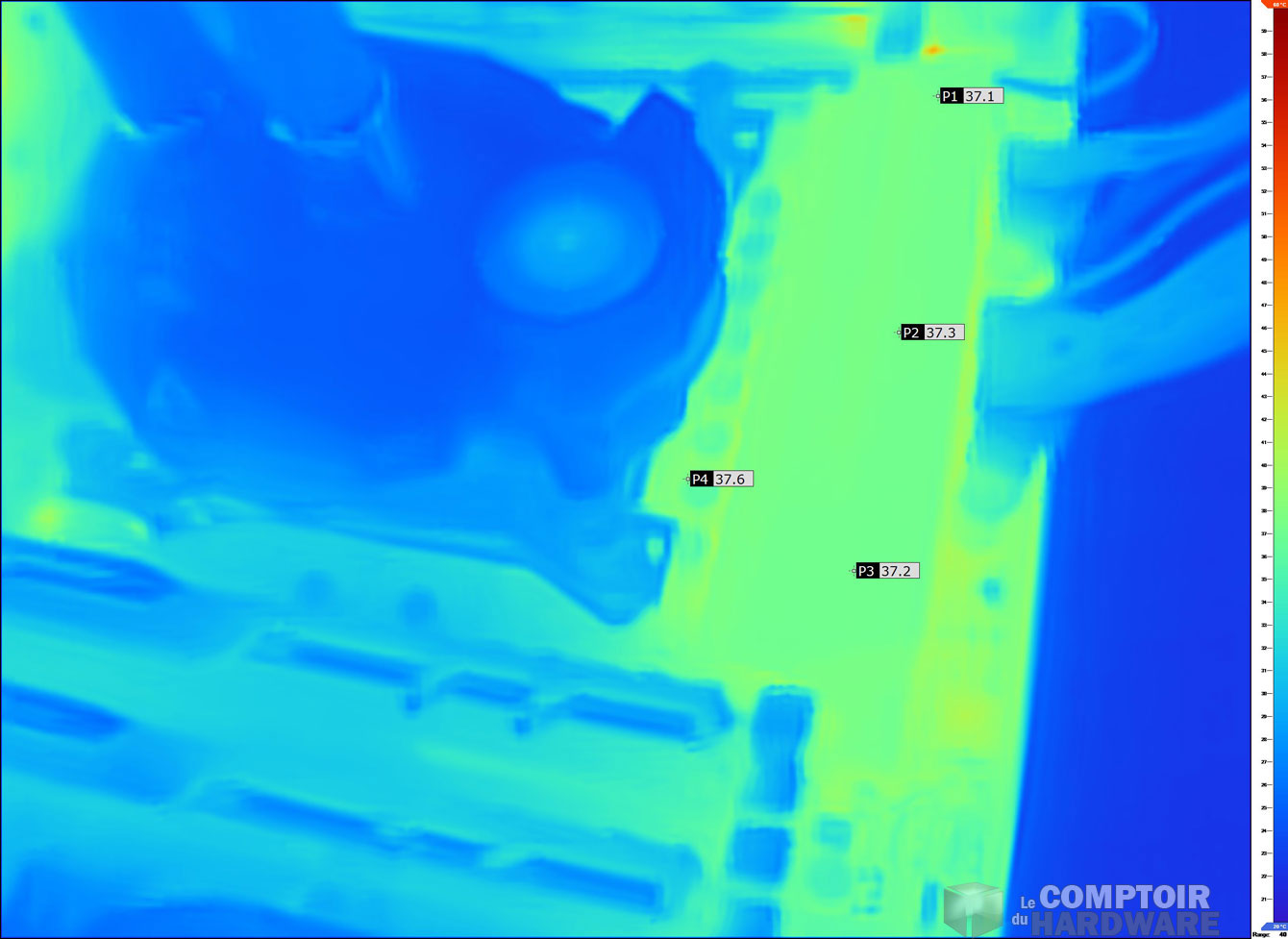 Charge, ventilateur en marche