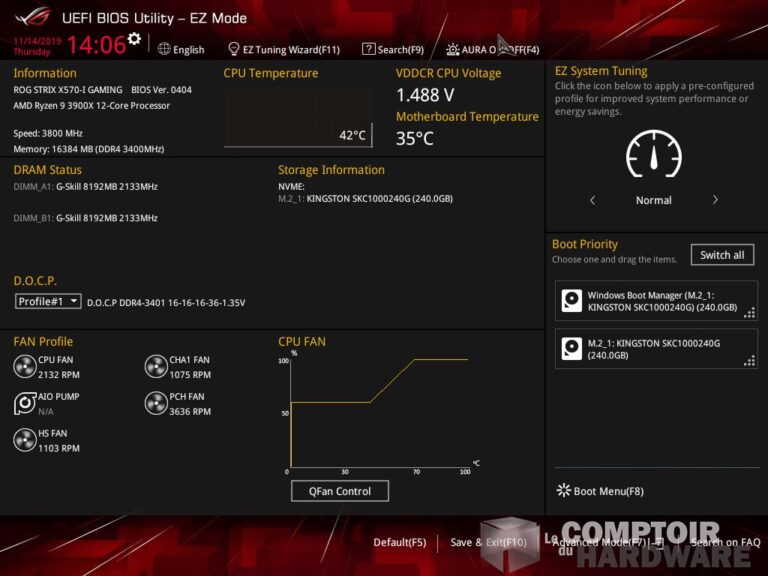 asus rog strix x570-i gaming - bios en version simple