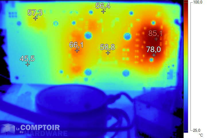 Image infrarouge de la MSI GTX 1650 SUPER Gaming X en charge