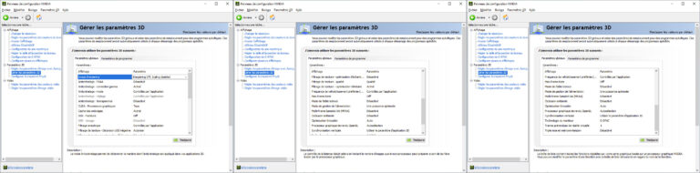 Réglages pilotes NVIDIA