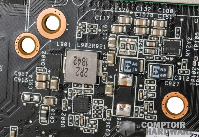 asrock rx 5700 xt taichi x - alimentation des entrées/sorties PCIe