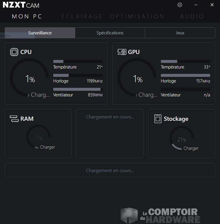 La page d'accueil de CAM