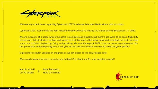 cd projekt red report cyberpunk2077