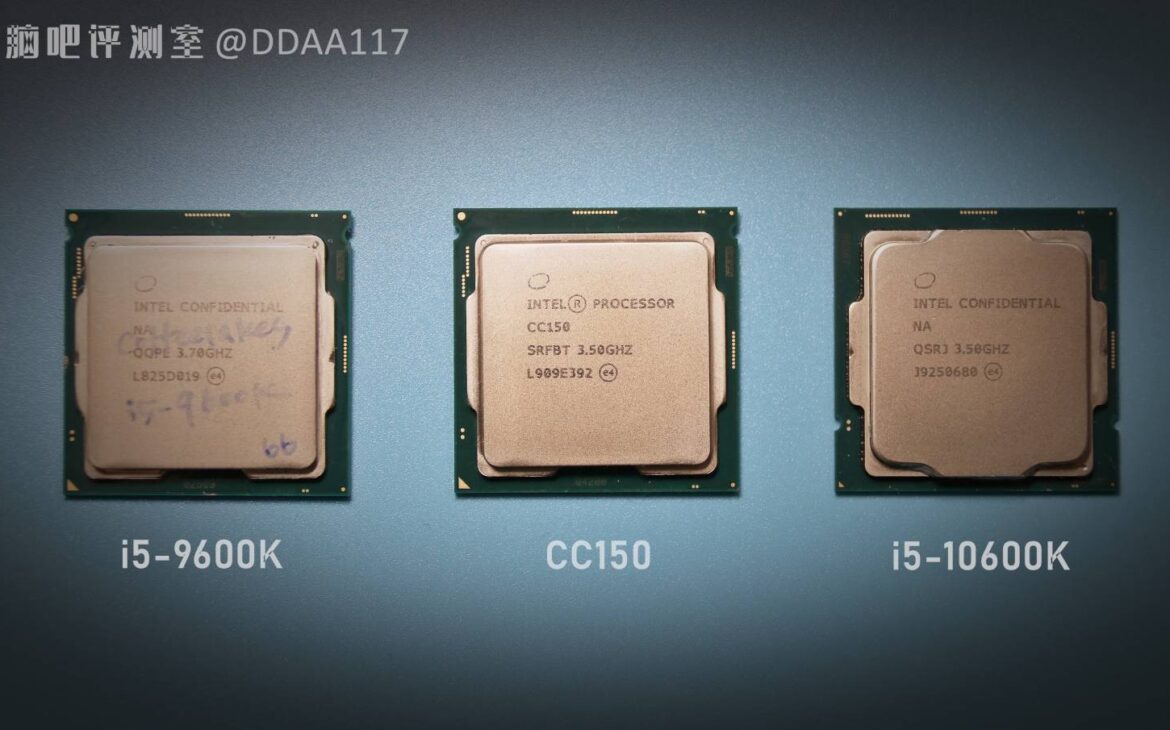 intel cc150, 9600k et 10600k