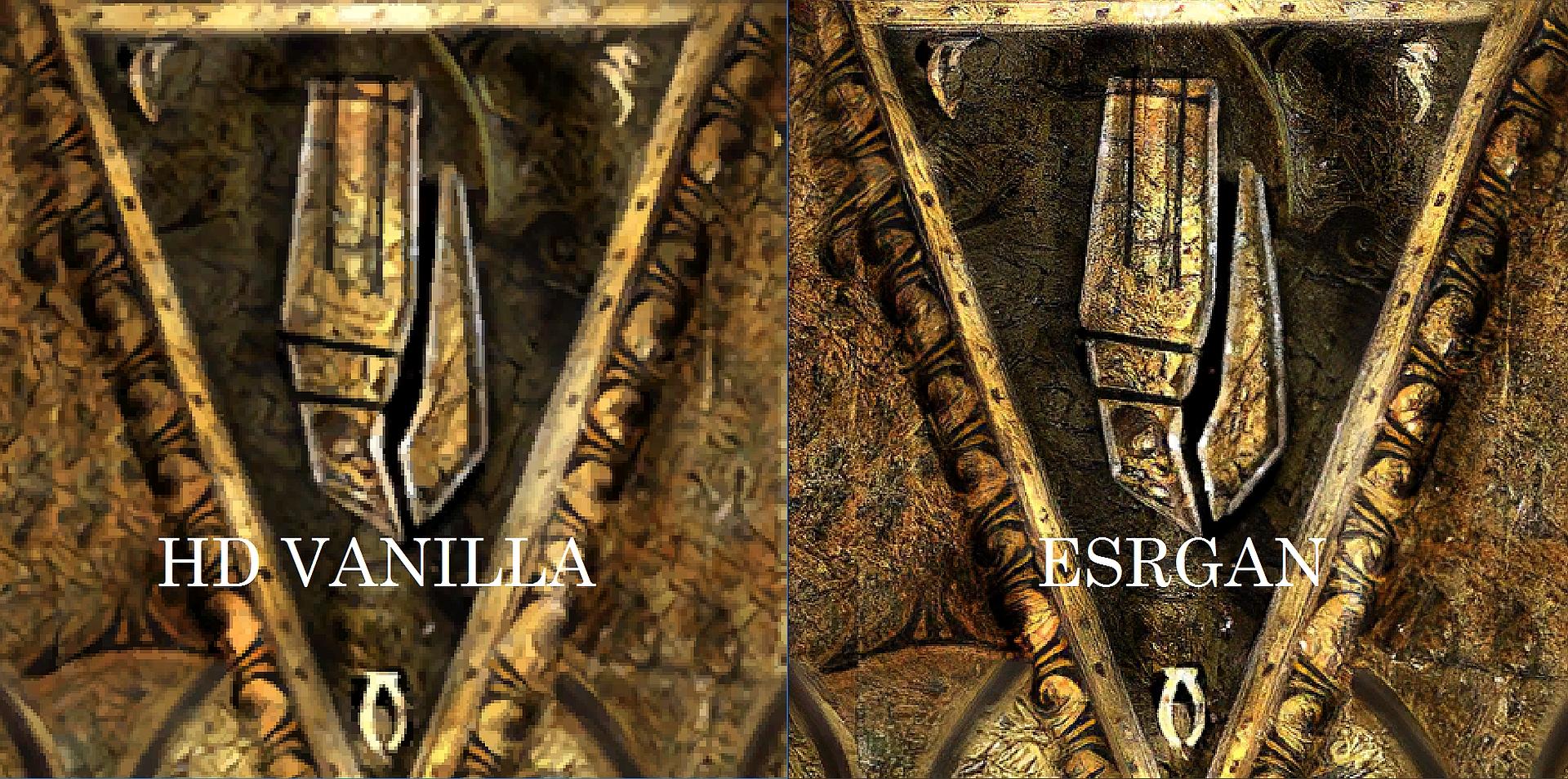 comparaison entre Morrowind HD et l'image ESRGAN