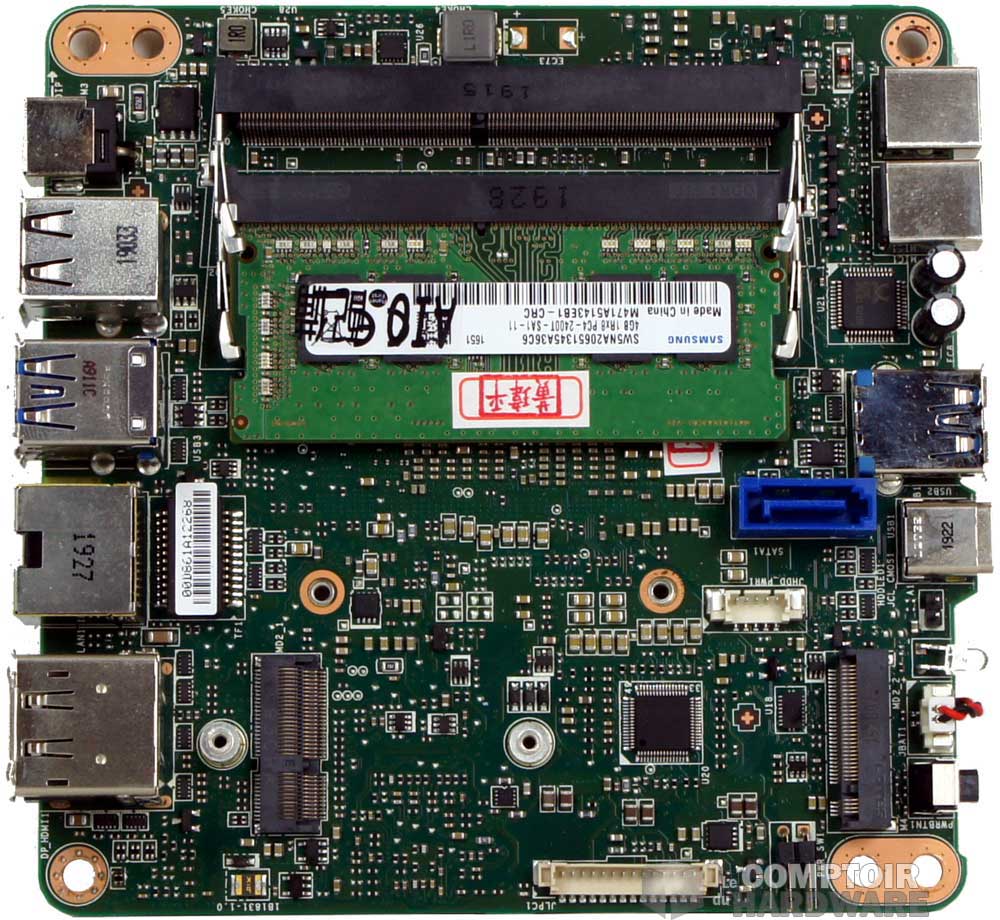 Support M.2 et slots de mémoire de l'autre côté du PCB