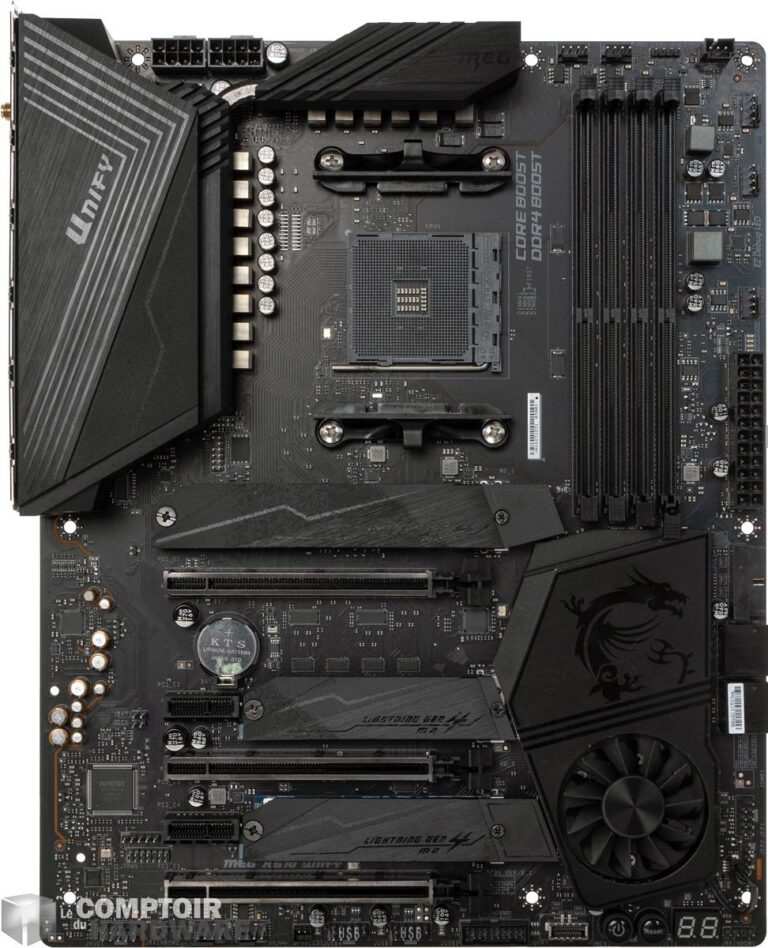 msi x570 meg unify - vue de face