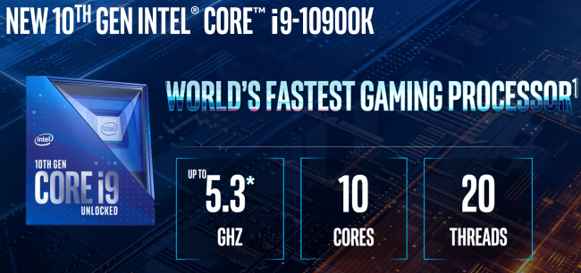 intel i9 10900k slide