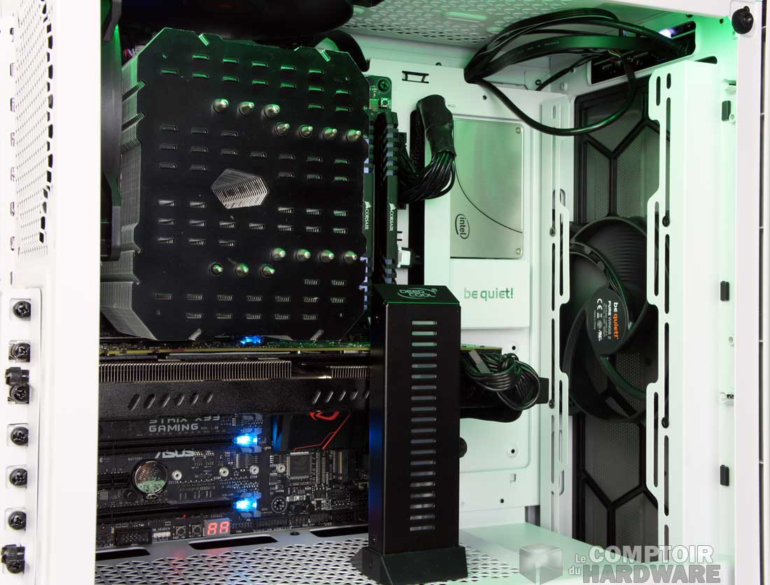 Le support de ventilation et son 140 mm à l'avant du châssis