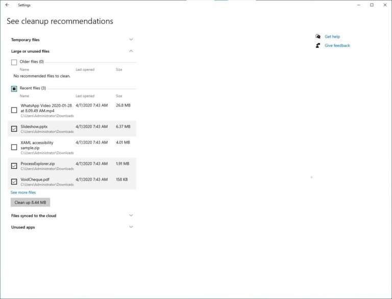 windows 10 insider -nettoyeur de disque V2
