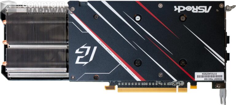 asrock rx 5600 xt phantom gaming d3 - vue de dos