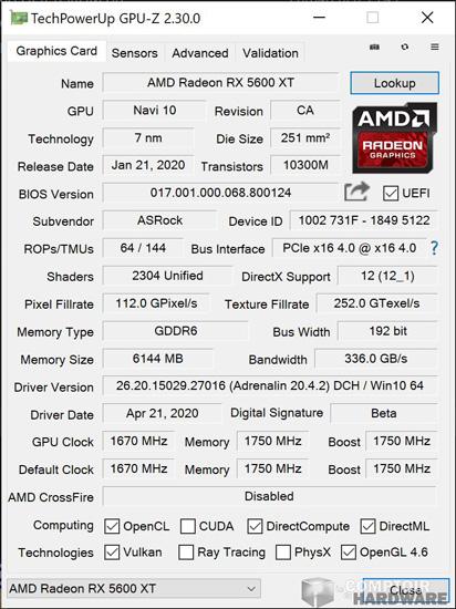 asrock rx 5600 xt phantom gaming d3 gpuz