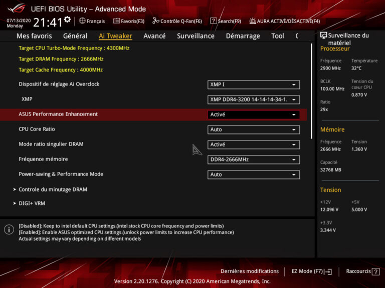 Activation d'Asus APE