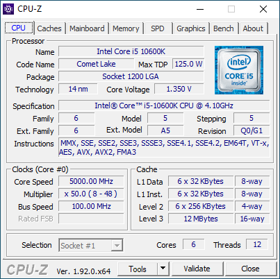 cpuz 10600k oc