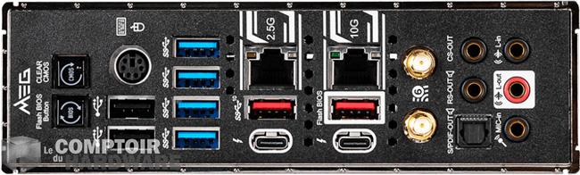 msi meg z490 godlike backpanel