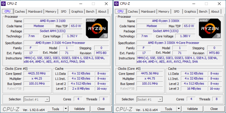 Ryzen 3 3100 & 3300X overclockés