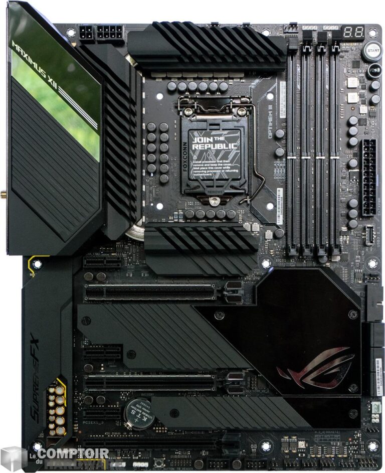 asus rog maximus xii hero wifi - vue de face