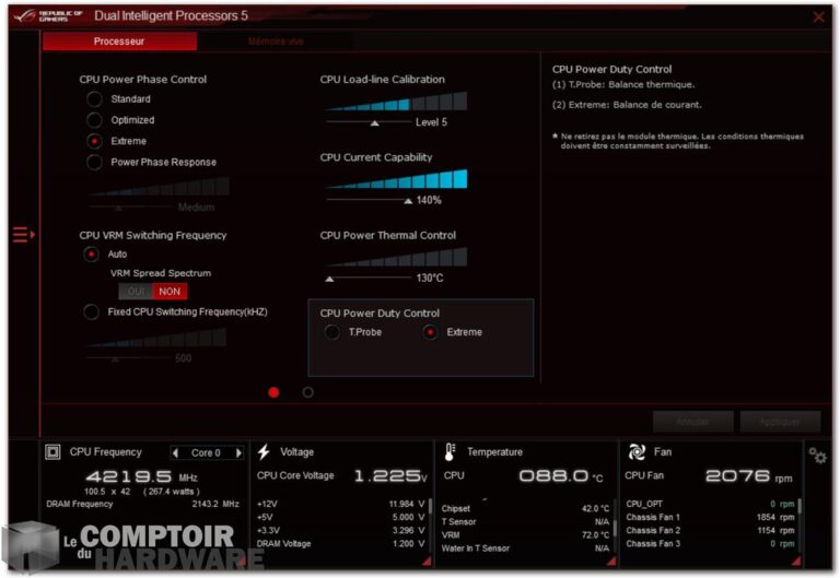 asus rog maximus xii hero wifi - applications : ai suite iii - digi+vrm