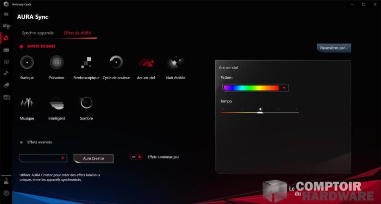 asus rog strix b550-f - applications : aura sync