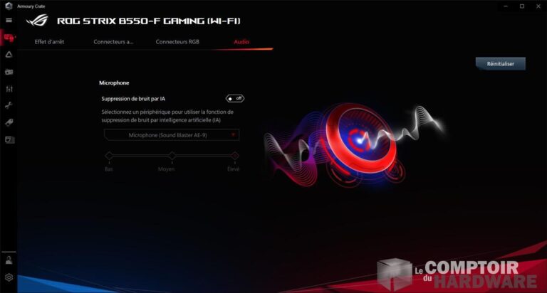 asus rog strix b550-f - applications : noise cancelling