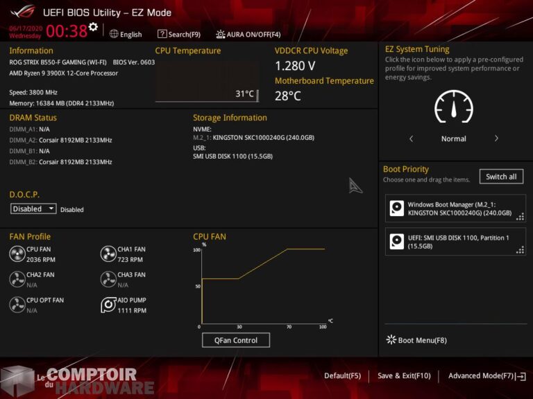 asus rog strix b550-f - bios en ez-mode