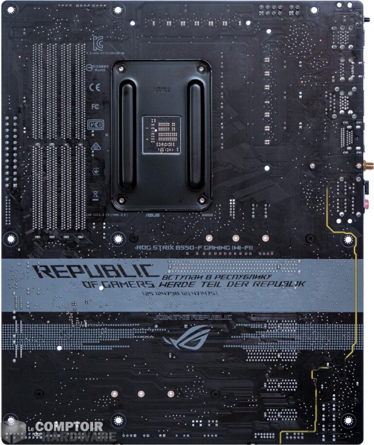 asus rog strix b550-f - analyse du PCB : face arrière