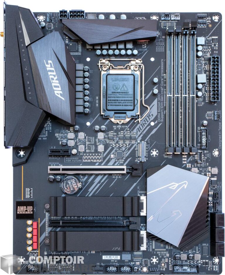 gigabyte z490 aorus elite ac - vue de face