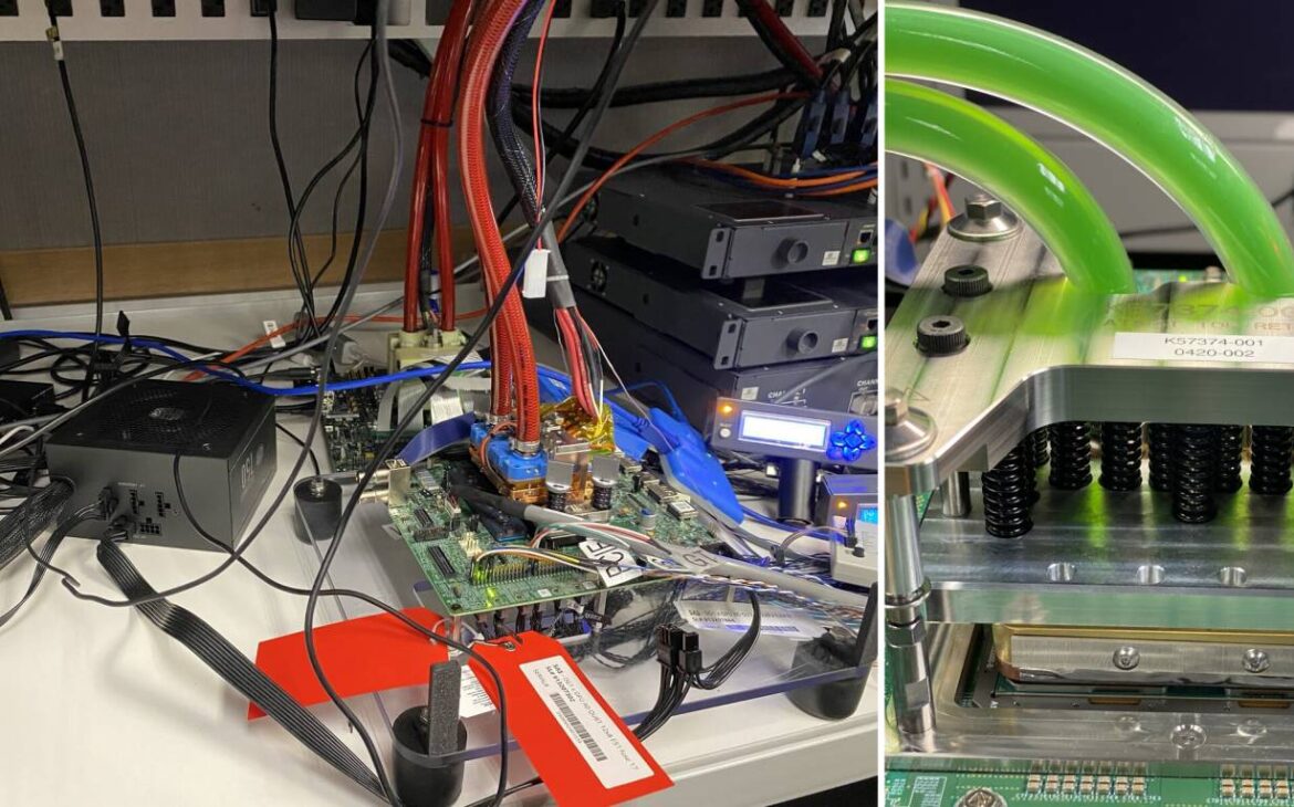 Xe sur la table de bench au labo.