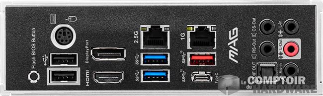 msi mag b550 tomahawk backpanel