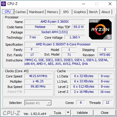 Ryzen 5 3600XT overclocké