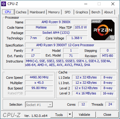 Ryzen 9 3900XT overclocké