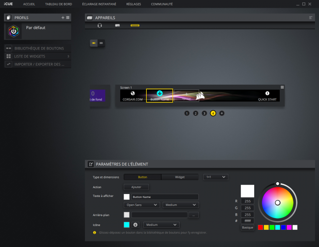 Lorsque vous créez un bouton