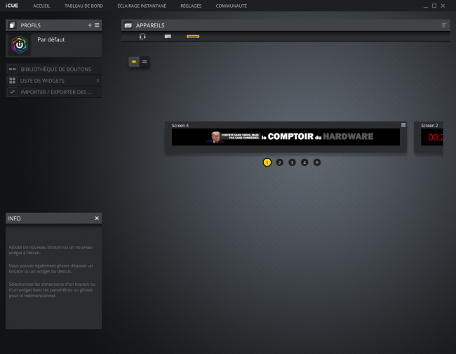 l'écran perso CDH !