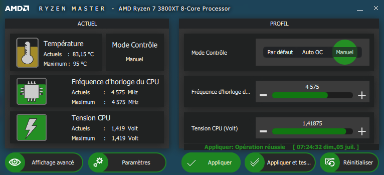 Ryzen Master mode simplifié