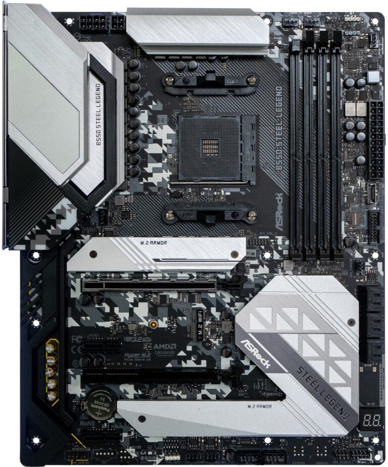 asrock b550 steel legend : vue de face