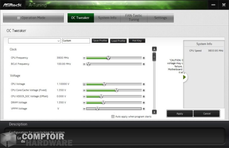 asrock b550 steel legend - applications : gestion de la ventilation