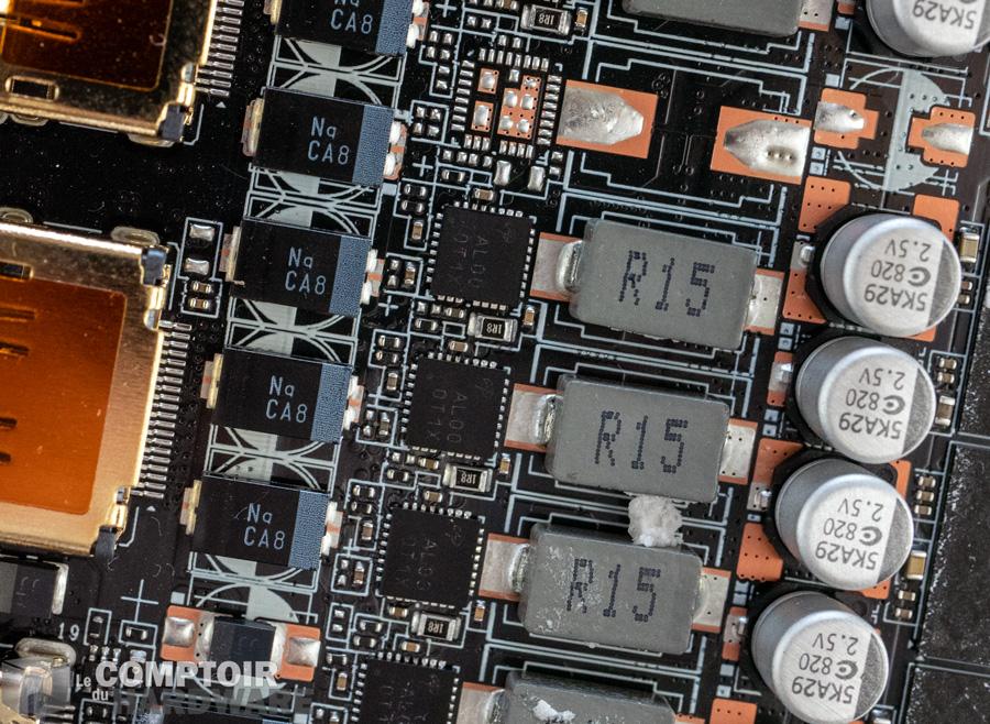 gigabyte rtx 3080 eagle oc - zoom sur les VRM