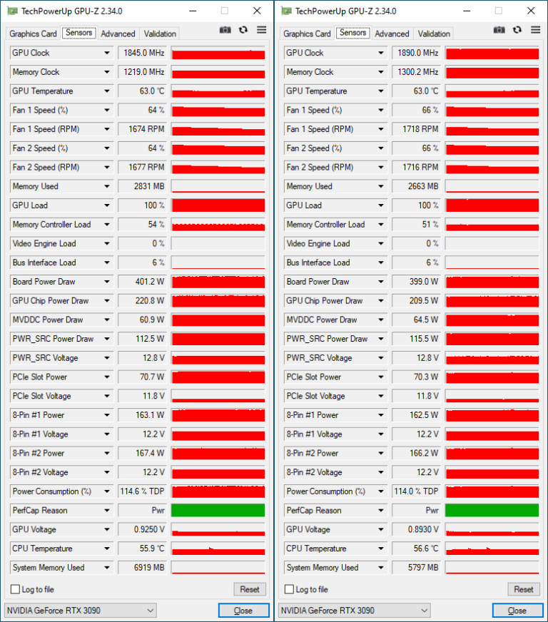 GPU-Z RTX 3090 FE overclockée