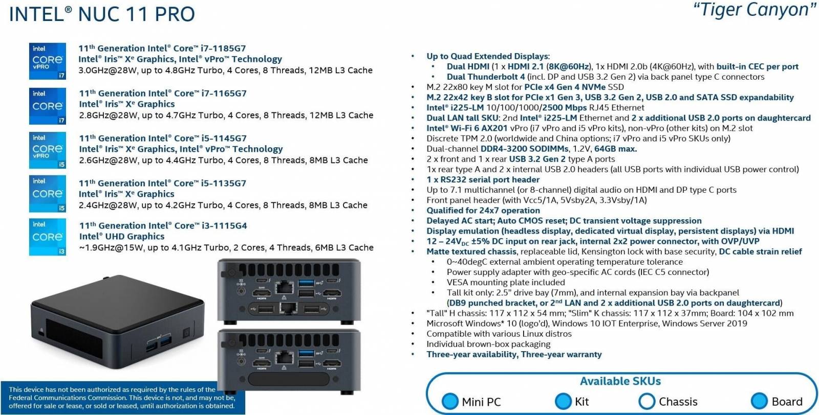 Intel NUC 11 Pro Tiger Canyon