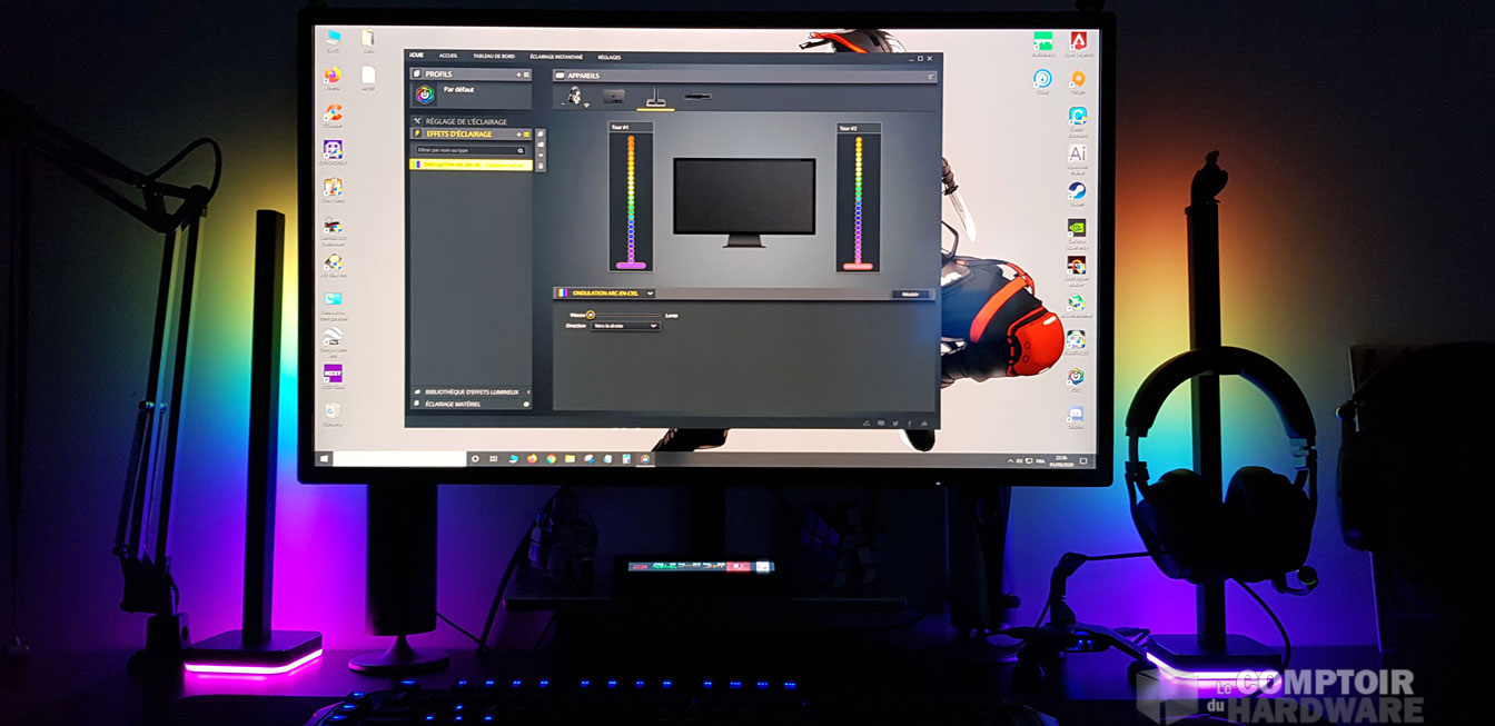 l'iCUE LT100 en place