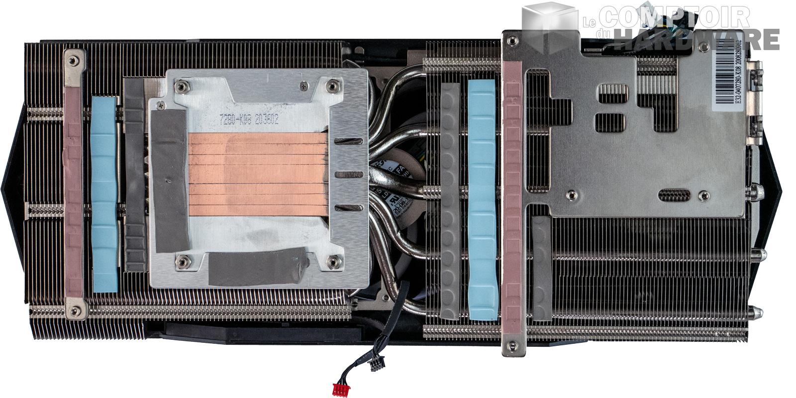 msi rtx 3080 gaming x trio - zoom sur le radiateur