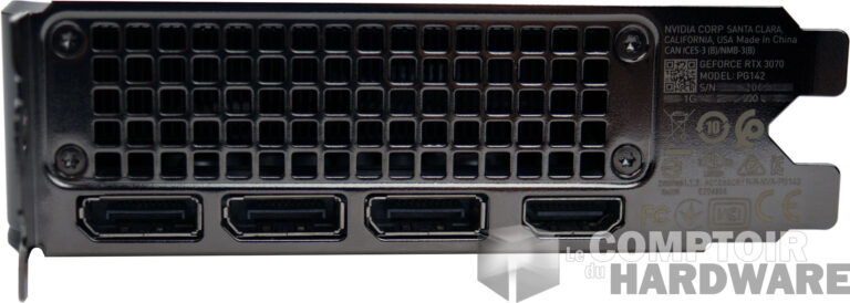 GeForce RTX 3070 Founders Edition : connectiques